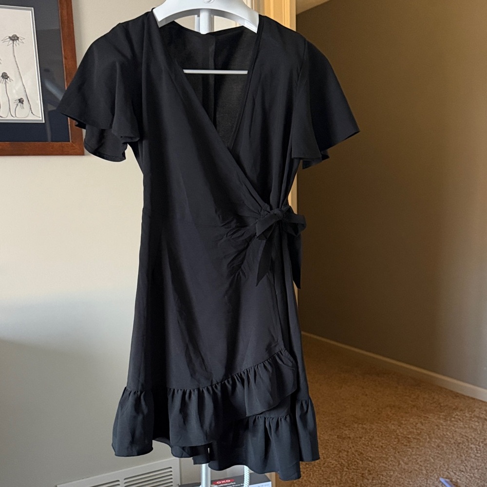 Elegant Black Wrap Dress